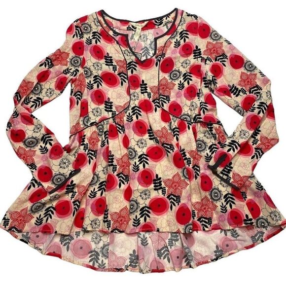 Matilda Jane Red Floral‎ Make Believe Mistletoe Magic Long Sleeve Top sz XS NEW - Picture 9 of 10